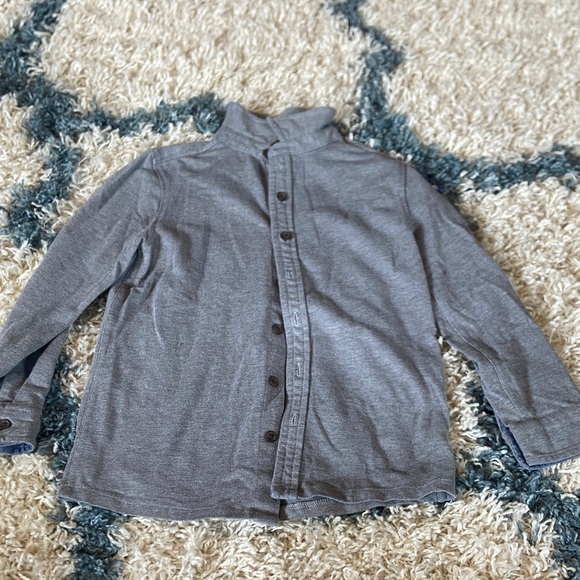 Cat & Jack Charcoal Button-Down Shirt - Picture 1 of 2